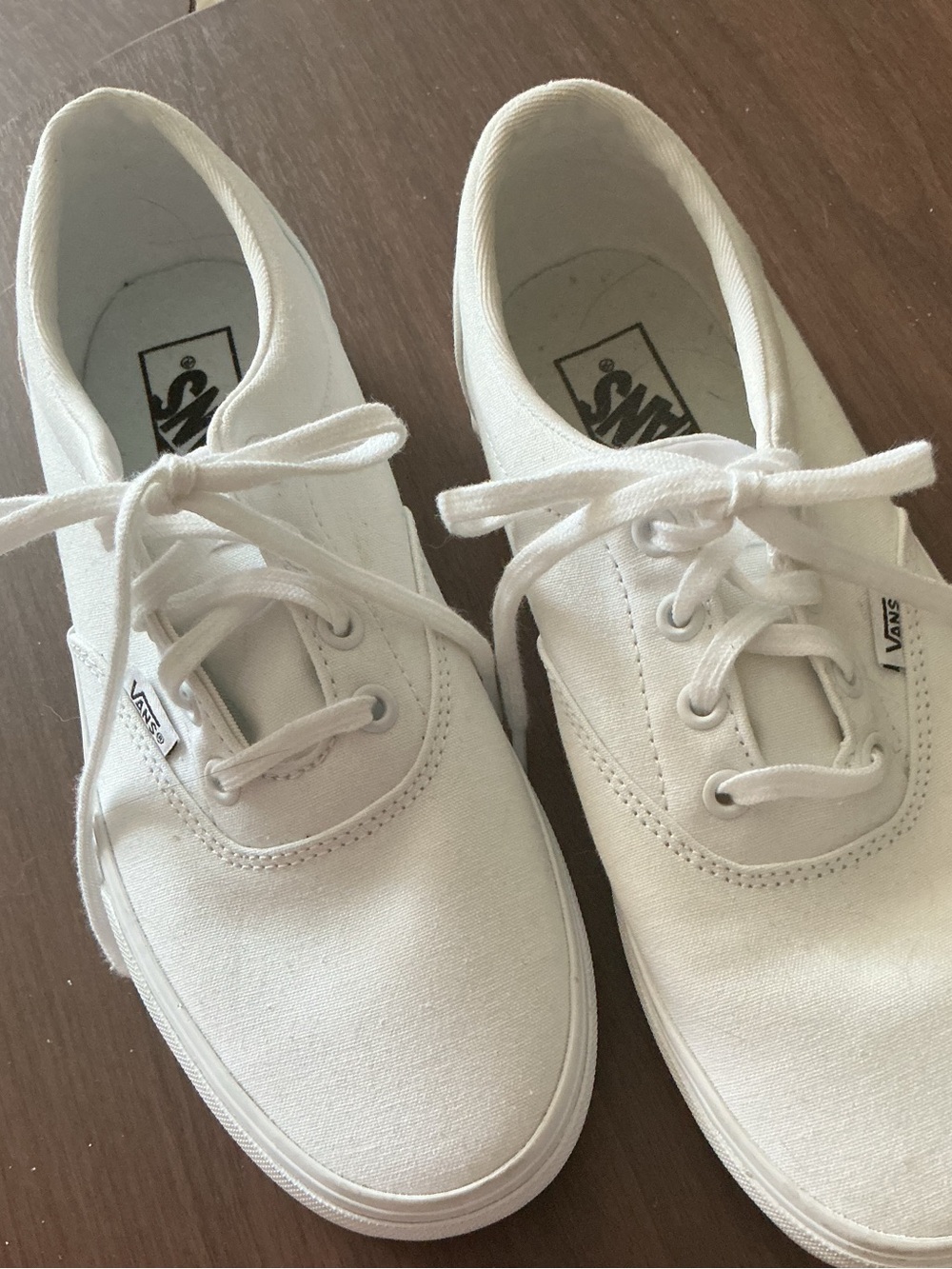 Vans White Canvas “Off the Wall”  Low-Top Sneakers